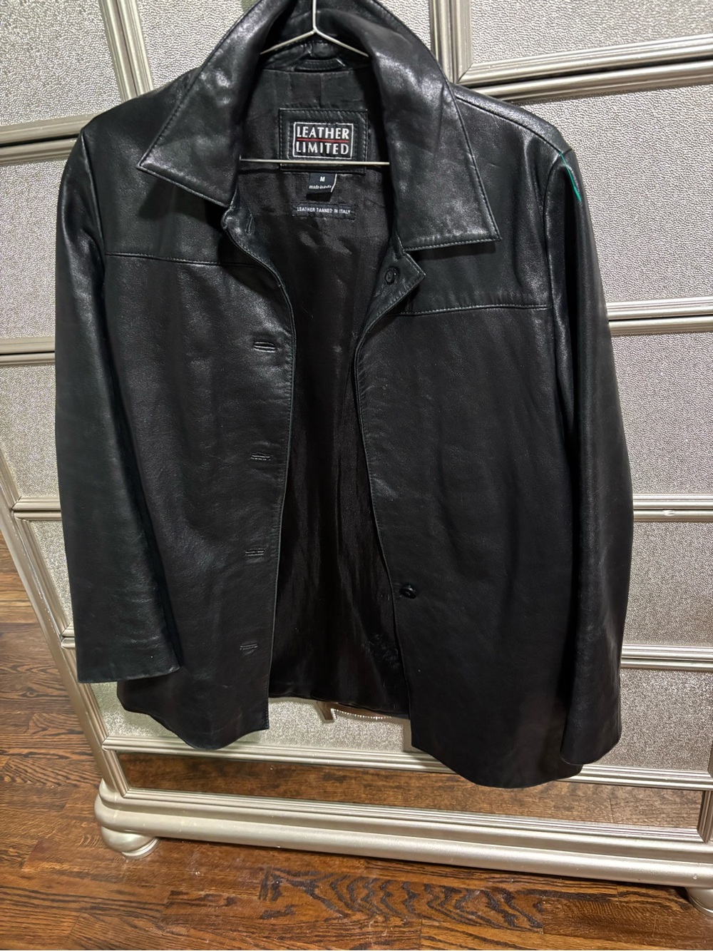 Leather Limited Women's Black Leather Button-Front Jacket